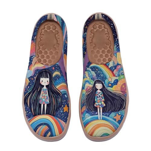 Women's Art Travel Shoes Knitted Slip-On Comfortable Casual Sports Shoes Art Dopamine Series