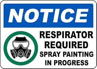 Spray Painting In Progress Respirator Required Sign Metal Sign 12x8 Inch – Safety Notice for Work & Home