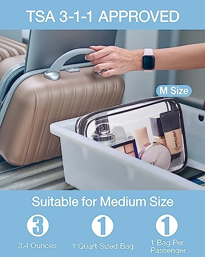 Image of BAGSMART Clear Toiletry Bag 2-Pack TSA Approved Water-Repellent, Black | Carry on Travel Accessories Bag, Airport Airline Quart Size Bags for Women Men, Makeup Cosmetic Bag