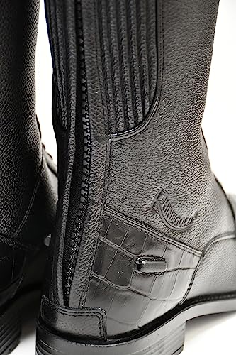 Image of Rhinegold ES De-Luxe Leather Riding Boot-5(38)- Calf 1-BK