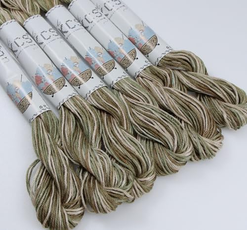 Image of KCS Big skeins of 25 Meters Size 25 Color Variegated Cross Stitch Stranded Threads,6 skeins,4145