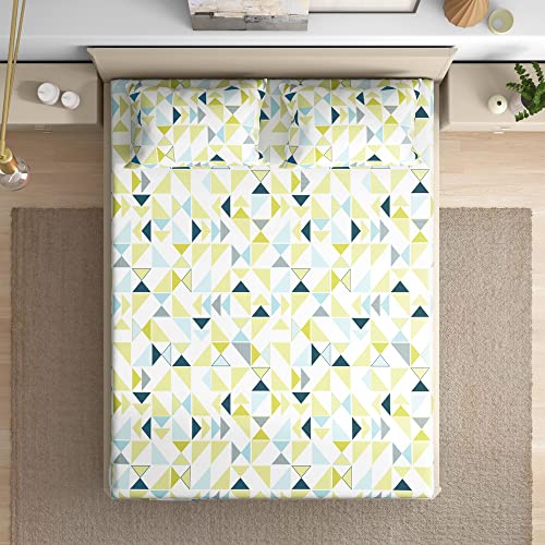 Image of Wakefit 100% Cotton 200 TC Flat Printed Bedsheet, Maze Queen Size (100x90 Inches) / (2.54m*2.29m) with 2 Pillow Covers Maze, Double