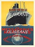SANS CADRE PostersAndCo ™ MESSAGERIES MARITIMES Rvoe-Poster/Reproduction HQ 40x60cm d\'une Affiche Vintage/Ancienne