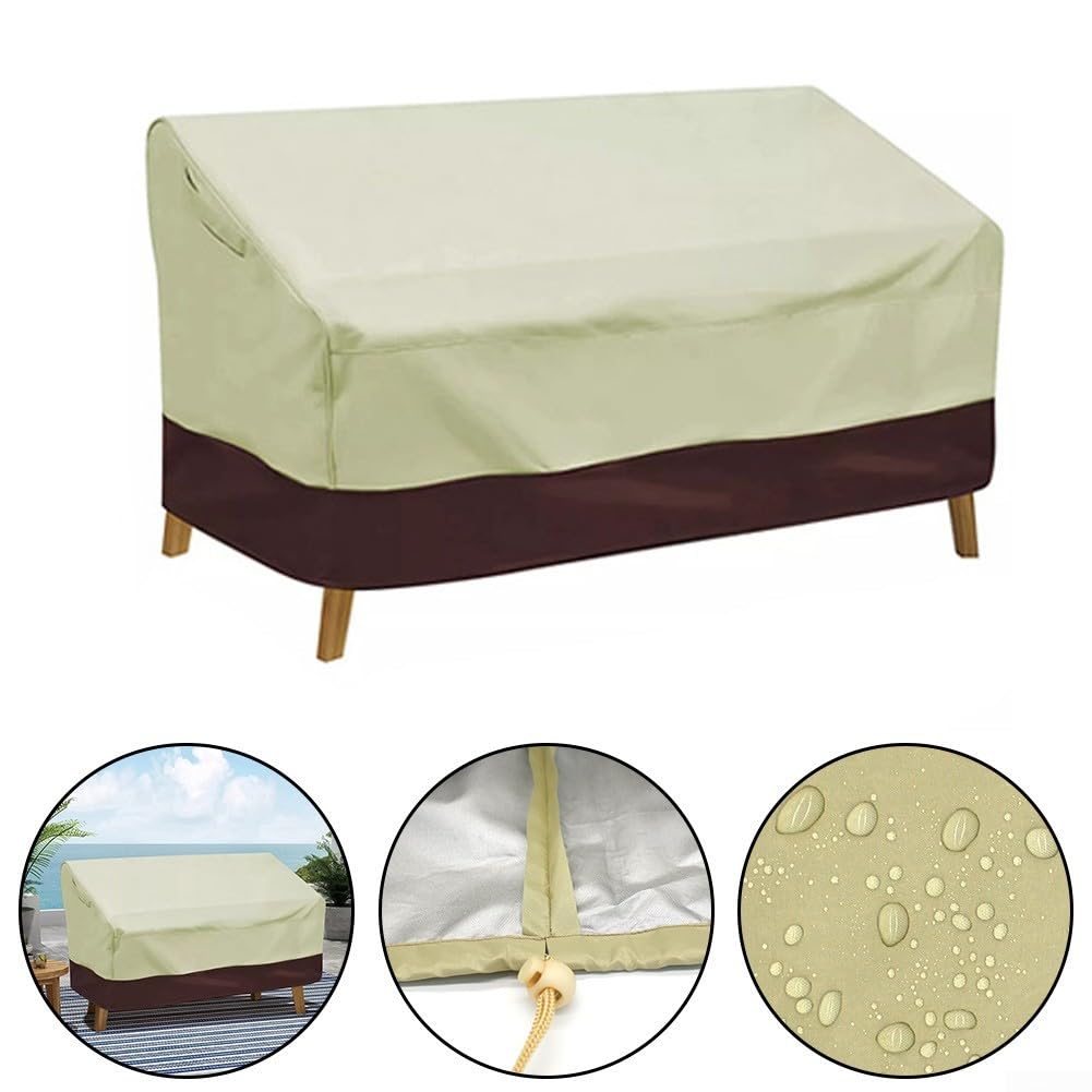 Copridivano da giardino per esterni, impermeabile per esterni, copertura per panca da giardino a 2-4 posti, tessuto Oxford 210D, copertura per panca da esterno (210D: 193 x 83 x 84 m)