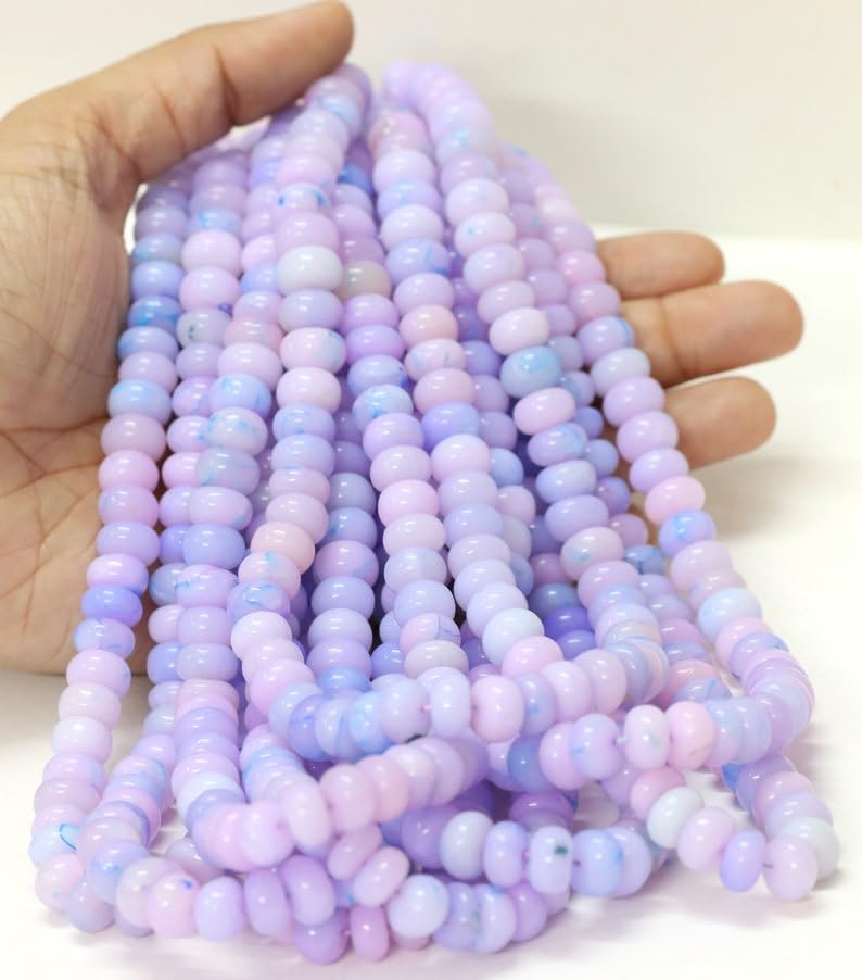 Opale lavande rose naturelle : perles lisses haut de gamme pour création de bijoux uniques