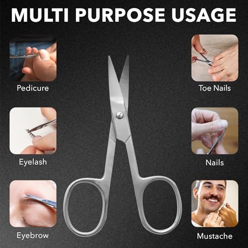 SS INSTRUMENTX Nagelschere, Lama Curva Professionale Maniküre Schere per Uomini e Donne, Nagelschere Fussnägel, Cuticole e Unghie Spesse