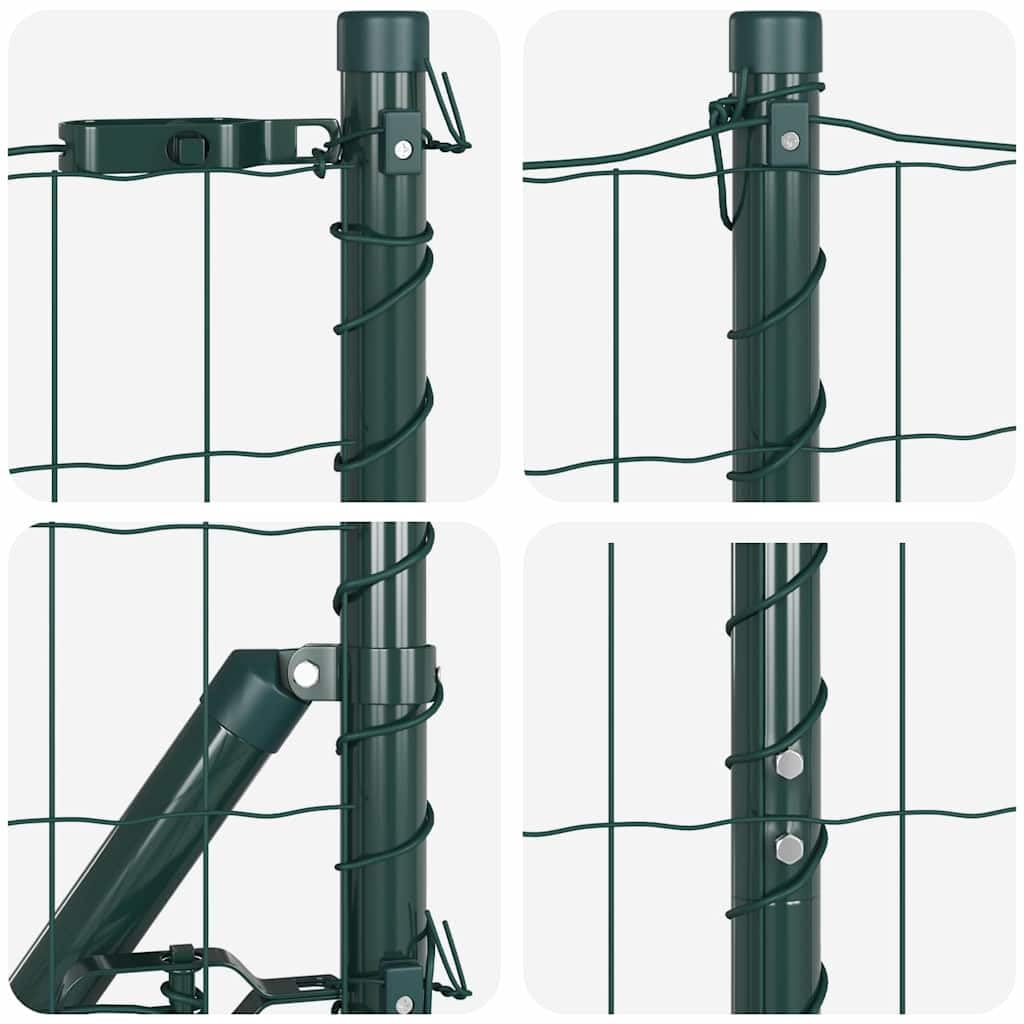 Generisch Ogrodzenie ogrodowe, metalowe, odporne na warunki atmosferyczne i malowane proszkowo, stabilna ochrona przed wzrokiem na taras, podwórko i do ogrodu (zielony, 25 x 1,2 m (50 x 100 mm