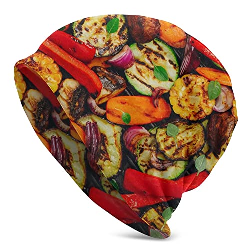 Mryumi Vegetables Adult Knit Beanie Hat Unisex Soft Slouchy Skull Cap Black