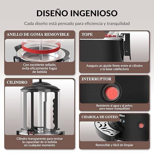 Vtsmax 10L/2.6Gal Hot Chocolate Machine, Commercial Hot Drink Dispenser, 86–194°F Temperature Control Beverage Warmer with Stainless Steel Spout, Removable PC Bowl for Cocoa, Milk, Coffee, Black by Vtsmax - Image 5