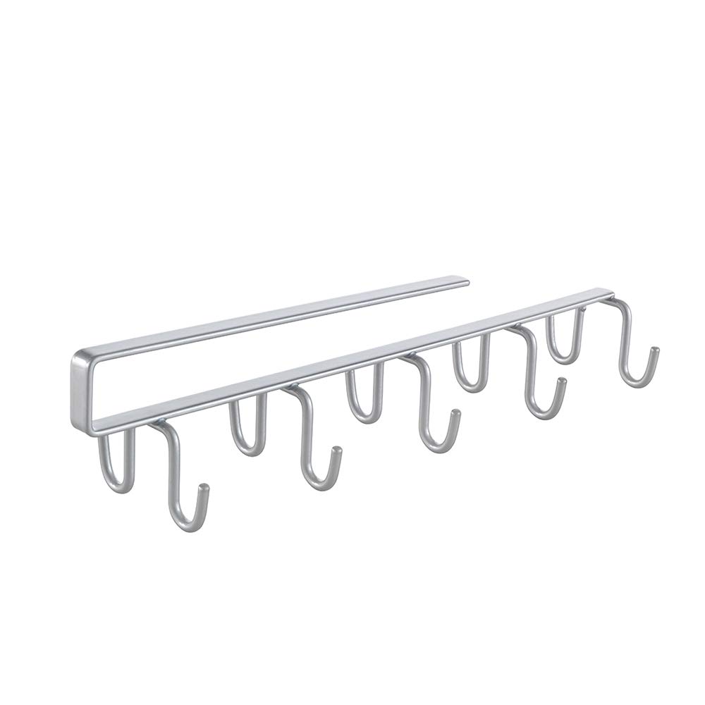Metaltex MY HOOKS - Colgador Universal Doble cara con Ganchos. Acabado POLYTHERM color Gris. Dimensiones: 6x25x6 cm