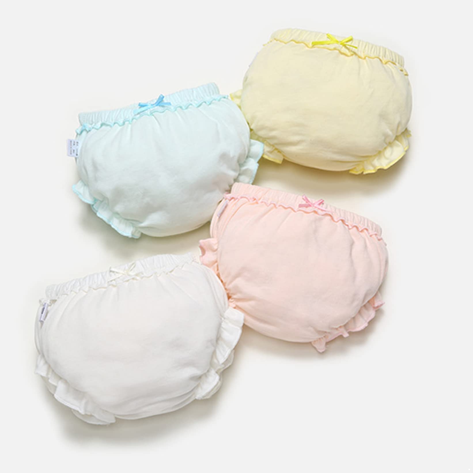 Aiihoo 4 Pieces Toddler Baby Girl Cotton Short Bottoms Infant Summer Breathable Bloomers Briefs Underwear Type A 18-24 Months