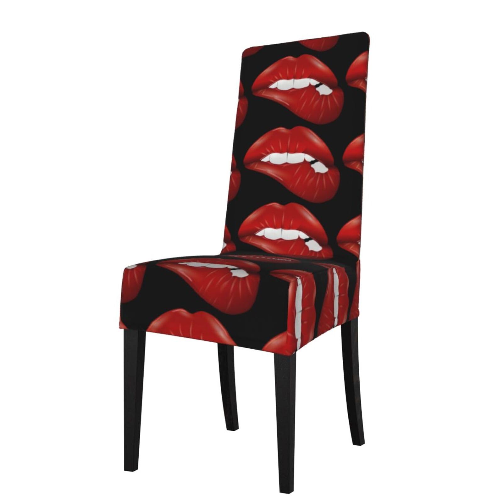 WHJDPP Lip Prints Protection Cover for Dining Chair - Stretchy Seat Throw Covers, Wrinkle-Free & Easy Care for Hotel, Wedding & Home Dining Chairs