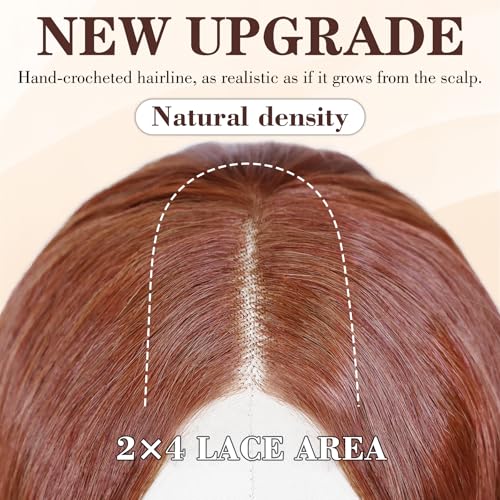 Image of NAYOO Auburn Wig for Women,26 Inch Lace Hairline Middle Part Synthetic Wig