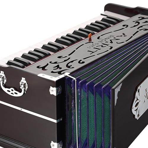 Image of AMRITMUSIC 9-Stopper Standard Harmonium With 42 Keys,Right Coupler-Multiy Below,(Bass-Male) With Padded Bag