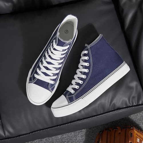 Image of yageyan Men's High Top Canvas Sneakers Fashion Lace up Walking Shoes Casual Classic