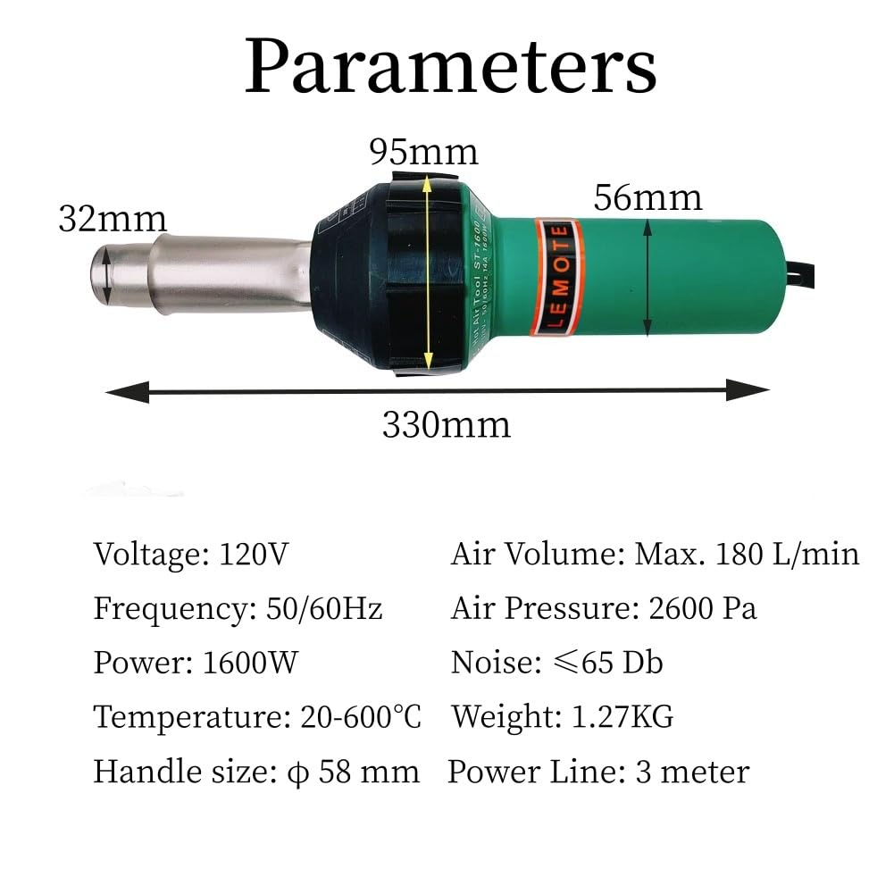 110V 1600W Professional PVC Roofing Welding Tools Heat Gun Kit Plastic Welder Hot Air Weld Gun with Roofing — view 2