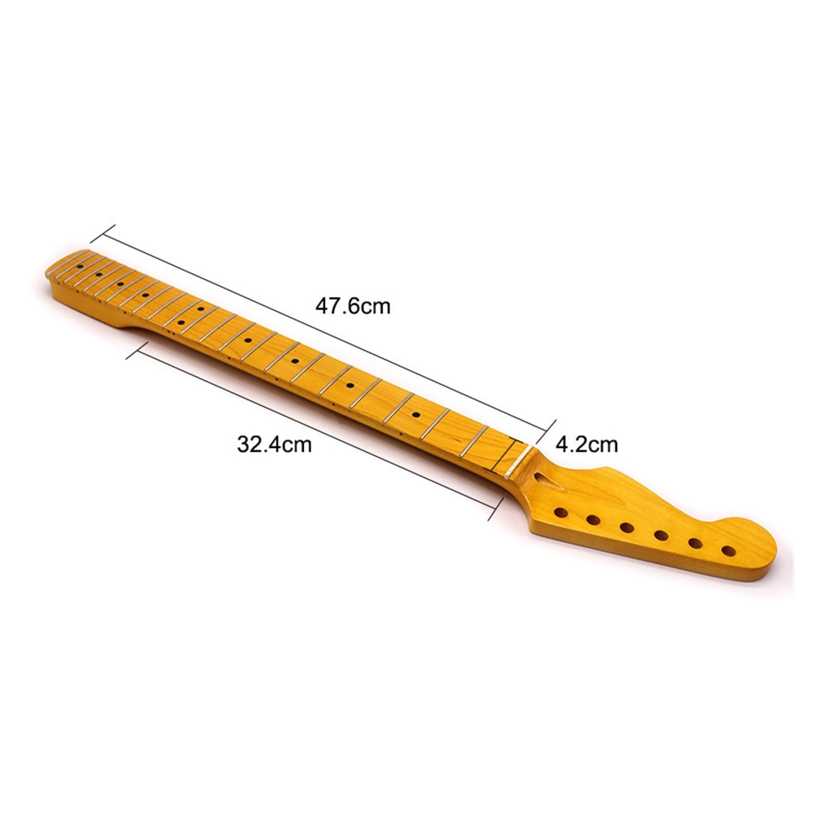 Chitarra elettrica St Neck 6 corde for mancini con cordiera in legno di acero Collo della chitarra leggermente giallo lucido Collo modificato fai da te
