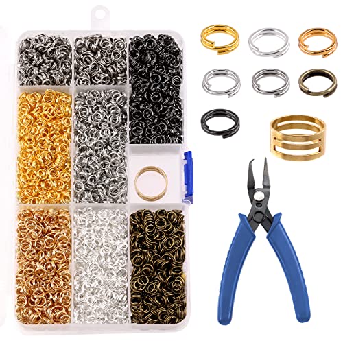 Tanstic 350 Pcs Split Jump Rings Set, 1/4