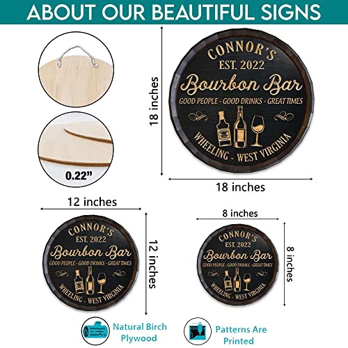 V Vibepy 2D All Over Printed, Bourbon Sign, Bar Decor, Personalized Bar Sign, Bar Sign For Home Bar, Tequila Bar Sign, Welcome Bar, 8",12",18" Wood Sign, Gift For Christmas, Gift For Dad, Gift For Him (43) #TOP1