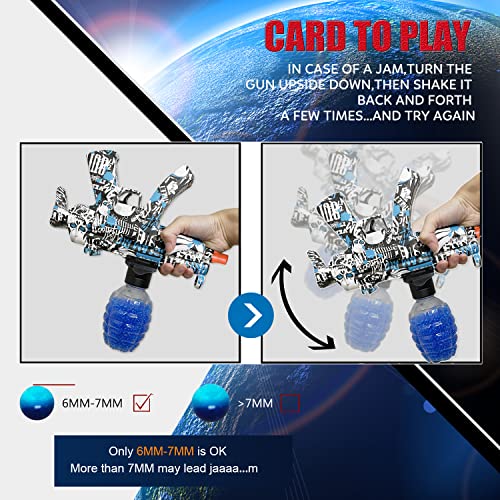 Jenyolon Gel Ball Blaster, Splatter Ball Blaster Automatic With 70000 Water Beads, Electric Splat Ball Blaster Mp-5 Toys For Outdoor Activities Shooting Game Gifts For Boys And Girls Ages 12+ (Blue) #TOP5