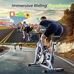 Cyclace Exercise Bike, Magnetic Stationary Bike for Home, Low Noise Cardio Indoor Cycling Bike with App Compatible, 300LBs Weight Capacity & Tablet Mount - Image 2