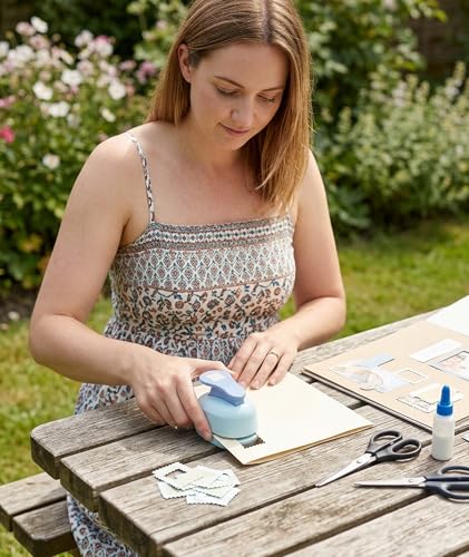 Image of Postage Stamp Punch, Stamp Punch Cutter for Crafting and Scrap booking, Compact Size for Easy Storage, Green Stamp Puncher with Single Unit, Stamp Paper Cutting Tool for Creative Projects