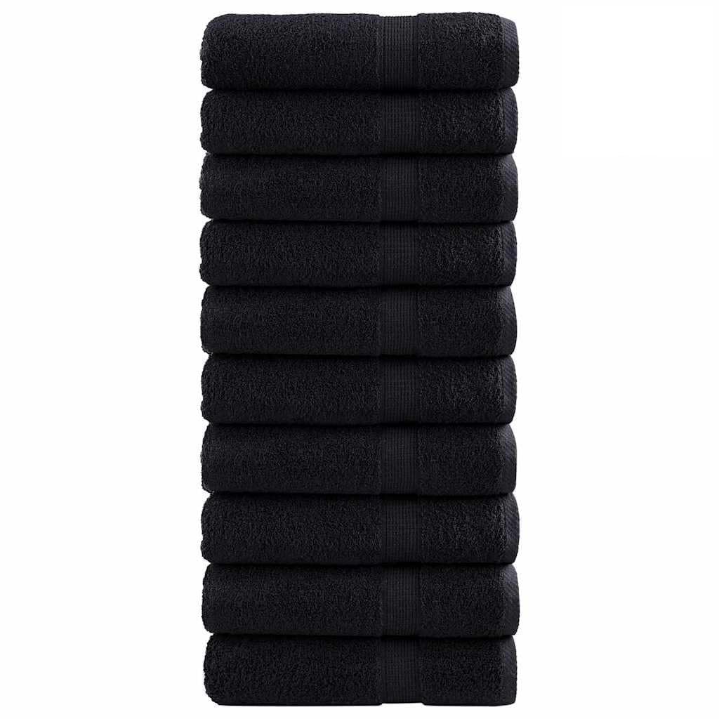 Fengshui Toallas de invitados, 25 unidades, 70 x 140 cm, algodón, color negro | 100% algodón hilado en anillo, absorbente, suave, lavable a máquina, con lazo para colgar