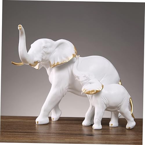 Miniatura 4 de jojofuny Decoración para el hogar 1 juego de adornos de madre e elefante, decoración de oficina para madre e hijo, adorno de arte animal, decoración