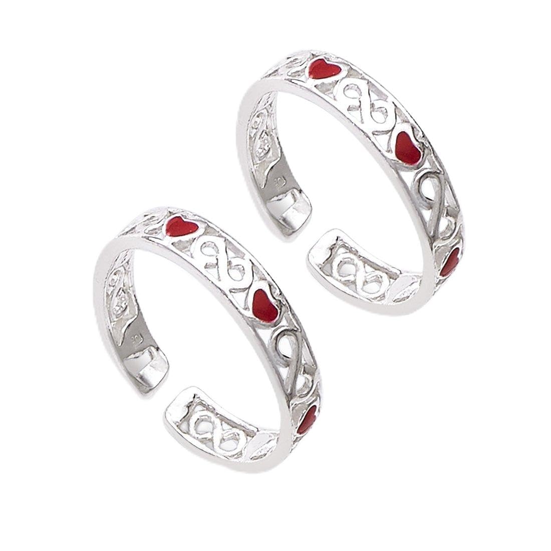 925 Sterling Silver Enamel Pure Silver Toe Ring | Chandi Bichiya for Women/Girls-image-26