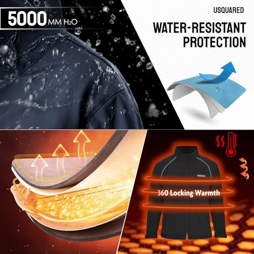 Women's Softshell Waterproof Jacket, Outdoor Windbreaker Warm Fleece Lined Rain Soft Shell For Hiking Travel4