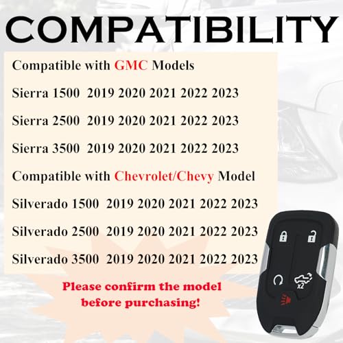 Image of SUPALAND Keyless Entry Remote Control Key Fob Replacement Fits for GMC Sierra 1500 2500 3500 2019 2020 2021 2022 2023 Chevrolet Silverado 1500 2500 3500 HYQ1ES 13522904 13522854 433 MHz