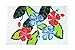 Produktbild Ciffre Sarong Pareo Wickelrock Strandtuch Tuch Schal Wickelkleid Strandkleid Blickdicht Südsee Blumen Muster Weiß