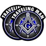eDesign 2-Pack Traveling Man Shriner Compass Mason Masonic Freemason G Sticker Decal - 4 Inches - Masonic Stickers for Car Truck SUV Van Window Bumper Wall Laptop Tablet Tumbler and Any Smooth Surface