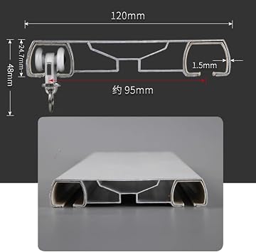 Conjoined Curtain Track Ceiling Mount Double Tracks - Aluminium Alloy with Silence Rollers, Easy to Install