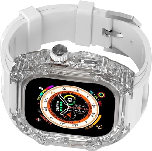 Bracelet de montre en caoutchouc transparent Apple Watch 45mm