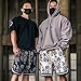 BOOMLEMON Men's Paisley Shorts Athletic Workout Basketball Shorts Casual Print Running Short Pants(Black L)