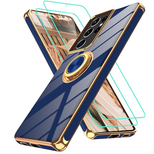 Coque Samsung S21 Ultra antichoc TPU souple bleu avec béquille