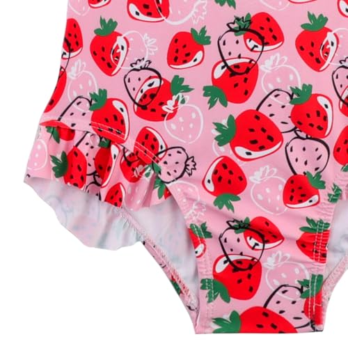 Image of Baby Toddler Girl Long Sleeve Ruffle Swimsuit One Piece Zipper Rash Guard Bathing Suit with UPF 50+ Sun Protection