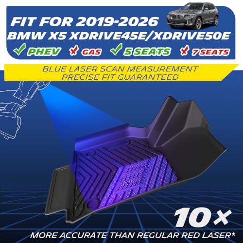 Image of Michelin Vehicle Mats for 2019-2026 BMW X5 PHEV, 5 Seats Floor Mats | Not Fit 7 Seats /Gas /Luggage Compartment, Custom Fit, All-Weather TPE Accessories Floor&Trunk Mat Cargo Liner, 4PCS, Premier