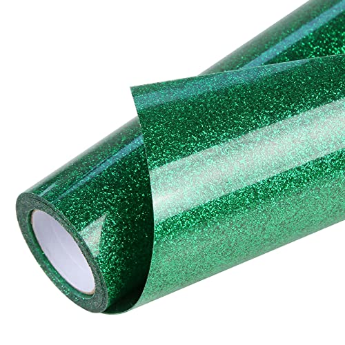 TORC Green Glitter HTV Heat Transfer Vinyl Roll 12 inch x 5 ft Iron on Vinyl for T Shirts Crafts Christmas St. Patricks Day Decor