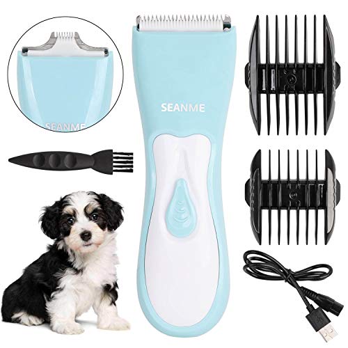 Dog Clippers, 2020 New Upgrade Dog Grooming Clippers Kit with Double Blades Washable Professional Electric Trimmer Set Rechargeable Cat Trimmer Low Noise Shaver for Pets/Dogs/Cats/Rabbits and More Ani