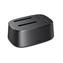 UGREEN Stazione di Docking per Hard Disk, Stazione Docking USB 3.0 per HDD e SSD SATA da 2,5″, 3,5″, Adattatore Hard Disk Dual Bay 5Gbps con Clonazione Offline e Supporto UASP