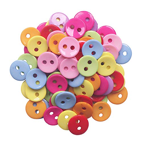 Yaka 100Pcs Mix Round 28Mm 2 Holes Plastic Button/Sewing Diy Crafts Children's Manual Button Painting, Diy Handmade Ornament #TOP9