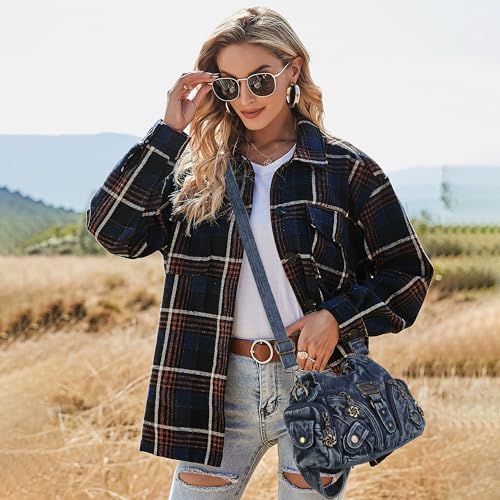 Image of Angel Kiss Purses for Women Small Hobo Shoulder Bags Vagen Leather Multi-Pocket Tote Bag with Zipper