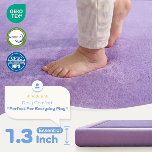 Image of 1.3 inch Thick Baby Play Mat for Floor,28x72 Bedside Rugs, Non-Slip