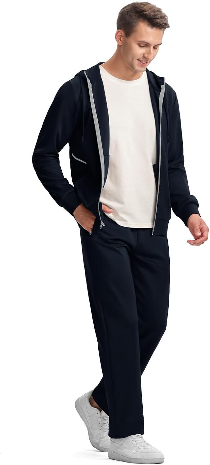 Gopune Men's Tracksuit 2 Pieces Set Hoodie Sweatsuits Full Zip Athletic Jogging Suits Long Sleeve Casual Sports Outfits - Image 3