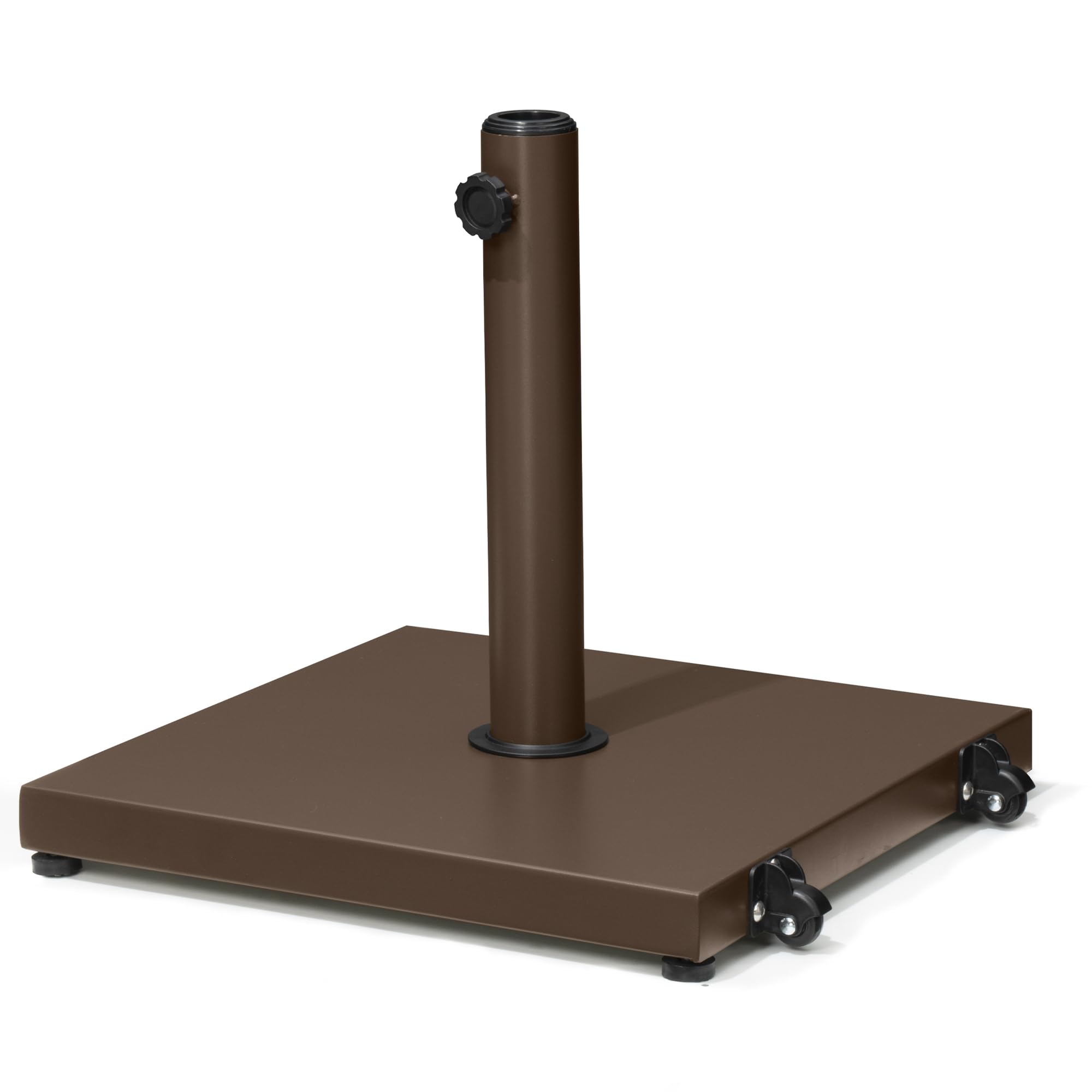 VredHom Patio Umbrella Base 40lbs Outdoor Umbrella Stand with Wheels, Heavy Duty Square Concrete Stand Market Umbrella, Brown : Patio, Lawn & Garden