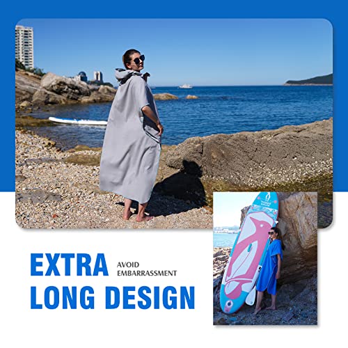 Funwater Surf Poncho Change Towel Robe Cloak With Hood And Inside Pocket,Changing Towel Poncho Quick Dry For Surfing Beach Swimming Outdoor #TOP6
