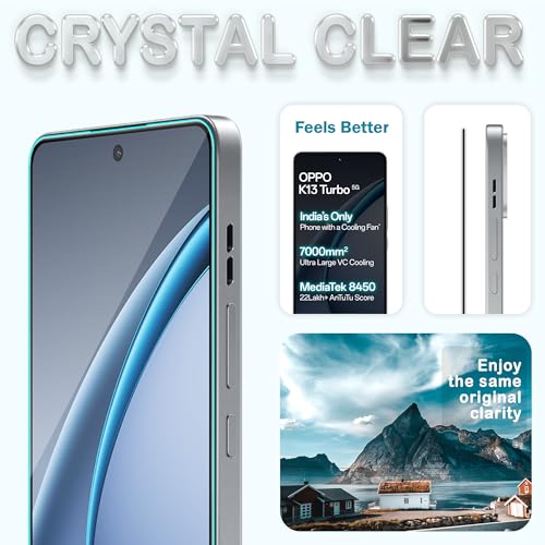 Image of ArmourPro Military Grade Gorilla Tempered Glass Screen Protector Compatible For Oppo k13 Turbo (6.8 Inch) With Easy Installation Kit| Edge To Edge Coverage |Black