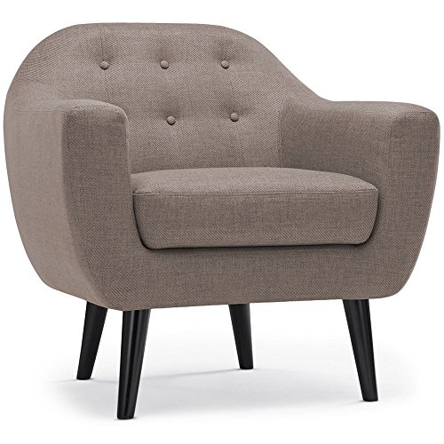 Menzzo Fauteuil scandinave Fidelio Tissu Taupe